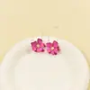Pendientes Japoneses y Coreanos Elegantes Dulces de Flor Dopamina Escarchados Pendientes de Flor de Pétalo Multicapa para Vacaciones en la Costa para Mujeres