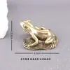 Adorno de Escritorio Rana Hoja de Loto Latón Vintage Inspirado en Zen Mascota de Té Escultura de Cobre Decoración Artesanal Porcelana Vieja al por Mayor
