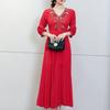 Vestido de mujer ajustado a la cintura de estilo étnico de algodón y lino nuevo de verano 2023, falda de playa de estilo étnico de viaje
