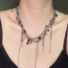 Collar de Cadena para Cintura con Borlas en Capas de Cristal Estilo Chica Caliente Dulce y Fresco, Accesorio de Cadena para Cuello de Doble Uso, Diseño Único