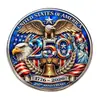 Broche de Acero Inoxidable con Cristal Plano Convexo Vintage Colgante Broche Conmemorativo del 250º Aniversario del Día de la Independencia Estadounidense