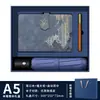 Caja de regalo con juego de cuaderno estilo chino con logo personalizado, recuerdo de aniversario escolar, taza térmica, paraguas, bolígrafo, juego de regalo de cuatro piezas