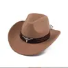 Sombrero fedora de lana, sombrero de vaquero, estilo étnico para hombres y mujeres, sombrero de sol de estilo europeo y americano para parejas para primavera y verano, sombrero de jazz