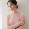 Suéter de cachemira de cuello alto medio para mujer, de otoño e invierno, corto, ajustado, capa base de cachemira