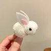Horquilla de conejito tridimensional con bonito clip de peluche para niñas, accesorios para el cabello, horquilla con clip lateral
