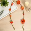 Cortinas Decorativas de Flores con Atmósfera Otoñal, Decoraciones Colgantes de Cuerda de Cáñamo, Cortinas y Enredaderas de Flores Artificiales Colgantes para Fiestas Temáticas