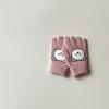 Guantes de Invierno Qiunan para Niños Estilo Nuevo 2026 Ins Niños y Niñas Calientes de Cinco Dedos Oso Guantes para Bebé