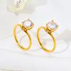 Internet vermelho ultra-flash zircão personalidade unilateral anel de diamante chapeamento a vácuo anel de aço de titânio feminino moda por atacado Coringa