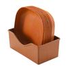 Plato para huesos de mesa de comedor doméstico transfronterizo, plato pequeño cuadrado con grano de madera para refrigerios, frutas, frutos secos, postres, pasteles, plato de productos de Año Nuevo