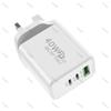 Cargador de Viaje de Carga Rápida de 12W Modelo Privado Dual Pd+1Usb 2.4A Adecuado para Teléfono Apple/Android Cargador Tipo-C