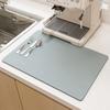 Alfombrilla de drenaje para cocina, de cuero, suave, absorbente, para escritorio, posavasos, alfombrilla para mesa, color sólido