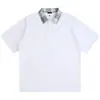 Polo Fresco de Solapa Contrastante Estilo Americano para Hombre de Manga Corta de Verano de Gama Alta con Mangas de Hombro Pesado Holgado de Secado Rápido