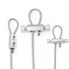 Dispositivo de Trava de Fio Ajustável Vertical de Furo Duplo para Cabo de Aço de 1,5~4mm, Dispositivo de Suspensão de Fio para Pinturas, Trava de Clipe de Suspensão de Fio