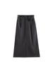 Saia Midi de Cor Pura Outono Novo Estilo Coreano Evertrue 2025 para Mulheres com Cinto 38311