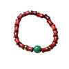 Pulsera de cuentas de Buda estilo étnico, estilo drenaje transmisión en vivo, sándalo rojo de Zambia imitación, cuentas grandes pintadas, accesorio, círculo único de sándalo rojo, joyería