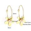 Popular Transfronterizo Sencillo Acero Inoxidable 18K Colgante Flor Pendientes Collar Pulsera Pendientes de Moda Conjunto de Joyería para Mujer