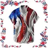 Camisa de Manga Corta Nueva para Hombre Verano Estilo Hawaiano Impresión Digital 3D Casual de Playa Top para Hombre