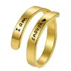 Anillo Abierto Retro Ins Moda Acero Inoxidable Joyería Amazon Soy Suficiente Anillo de Doble Capa Mujer Venta al por Mayor