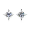 Pendientes Transfronterizos Nuevos de Moissanita de Colores Estilo Coreano Moda Pendientes en Forma de Estrella Versátiles Simples de Plata S925 Venta al por Mayor
