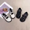Zapatos Dulces de Princesa con Lazos para Niñas Pequeñas - Primavera 2026 Nuevo Estilo Coreano Elegantes Zapatos Individuales de Piel Brillante para Niñas