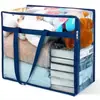 Bolsa de Almacenamiento Transparente, Bolsa de Almacenamiento Portátil de PVC Engrosado, Bolsa de Almacenamiento Plegable para el Hogar para Juguetes y Ropa, Impermeable y a Prueba de Humedad
