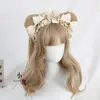 Diadema de orejas de oso lolita estilo japonés accesorio para el cabello elemento Marrón linda chica encaje lolita KC