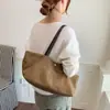 Bolsa tote fosca estilo coreano, bolsa de mão de cor sólida, bolsa tote de grande capacidade, bolsa de ombro versátil para o dia a dia, atacado