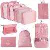 Bolsa de almacenamiento para viajes transfronterizos, set de neceser, bolsa de almacenamiento organizadora de ropa para equipaje de siete piezas, bolsa de almacenamiento de viaje