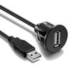 Cabo de dados USB fêmea com cabeça redonda para carro, cabo de carregamento USB macho para carro, adaptador de geladeira, cabo de extensão para celular
