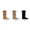 Nuevas sandalias de caña alta para mujer, de verano, de moda, con punta abierta, efecto adelgazante, hasta la mitad de la pantorrilla, con diseño de tira en la punta