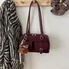 Bolso Boston retro de moda para mujer, nuevo bolso de hombro Boston de ante para principios de otoño de 2026 con gran capacidad