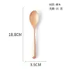 Cuchara de madera Haya estilo japonés hilo de corbata cuchara de madera pequeña Cuchara de loto cuchara para mezclar café cuchara de madera maciza pedir al por mayor