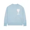 ¡Transfronterizo! Suéter Ami Arauneif Otoño e Invierno Jacquard Patrón de Corazón Casual Cuello Redondo Tejido de Lana Chaqueta para Hombres y Mujeres