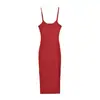 Vestido de Tirantes Finos con Abertura Lateral Estilo Spicy Girl para Mujer 2026 Nuevo Verano Espalda Descubierta Sexy Ceñido Bodycon Falda Larga