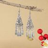 Estilo minoritario retro imitación plata Miao pendientes bohemios atracciones turísticas pendientes largos de plata antigua en stock venta al por mayor
