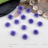 Nuevos accesorios para uñas con diseño de flores teñidas en morado, estilo Ins, con mezcla luminosa, rosas estéreo talladas y armaduras.