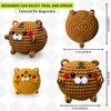 Cross-border Hot Sale Two Pack Cute Blush Tiger Handmade Crochet Material Bolsa DIY Chaveiro Pingente Boneca