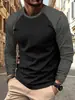 2026 Nueva Camiseta de Manga Larga Amazon Europea y Americana para Hombre Color Sólido Transfronteriza Cuello Redondo Talla Grande