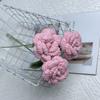 Flor de estambre tejida a mano producto terminado con pétalos puntiagudos hacia afuera, flor de rosa tejida, regalo para cumpleaños y Navidad, flor realista de ganchillo