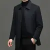 Abrigo de Lana Doble Faz Otoño Invierno 2026 Forro de Plumas Estilo Nuevo Chaqueta de Lana para Hombres de Mediana Edad y Mayores Abrigo de Lana Casual