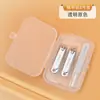 Set de Cortaúñas Planos y Oblicuos Portátil en Caja de 4 Piezas con Lima Pulidora para Uñas, Set de Cortaúñas de Acero al Carbono para Uso Doméstico de Hombres y Mujeres