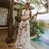 2025 Nuevo Vestido de Verano Transfronterizo Europeo y Americano Amazon Sexy Encaje Calado Vestido de Playa Falda Larga para Mujer