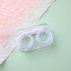 Estuche Transparente de Dibujos Animados para Lentes de Contacto con Tapa Antigiro, Estuche Portátil Compañero para Niñas, Estuche Doble, Estuche de Belleza para Lentes