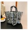 Bolsa Feminina Nova, Bolsa de Mão Jaqueta de Penas de Alto Nível, Grande Capacidade, Bolsa de Ombro de Algodão da Moda para Outono e Inverno, Bolsa Sacola para o Dia a Dia