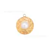 Ins Lujo Accesible Estilo Retro Acero Inoxidable Electrochapado Oro de 18K Perla de Imitación Colgante DIY Pendientes Collar Accesorios de Joyería