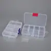 Caja de Almacenamiento Transparente de Plástico Desmontable Larga de 8 Compartimentos, Caja de Componentes Electrónicos Multicompartimento, Ferretería, Papelería, Equipo de Pesca, Caja Organizadora de Cuentas