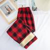 Pantalones de Pierna Ancha para Mujer Otoño e Invierno Cintura Alta Dape Negro y Blanco Pantalones Prellados Adelgazantes Combinan con Todo Pantalones Casuales Pantalones Rectos Holgados con Terciopelo