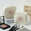 Bolsa de cosméticos cuadrada simple de estilo coreano, de tamaño pequeño, para estudiantes, con auriculares, monedero, bolsa de almacenamiento portátil para lápiz labial para niñas