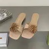 Sandalias Planas con Pedrería de Fuegos Artificiales para Mujer, Elegantes para Primavera y Verano, Nuevas Sandalias Cuadradas de Tacón Bajo 2026 para Combinar con Vestidos