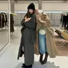 Gabardina clásica retro de solapa grande, doble botonadura, longitud media para mujer, nuevo estilo otoño 2026, abrigo de silueta petite